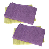 Kuber Industries 525 GSM Cotton Hand Towels |Super Soft, Quick Absorbent & Anti-Bacterial|Gym & Workout Towels|Pack of 4(Purple & Green)